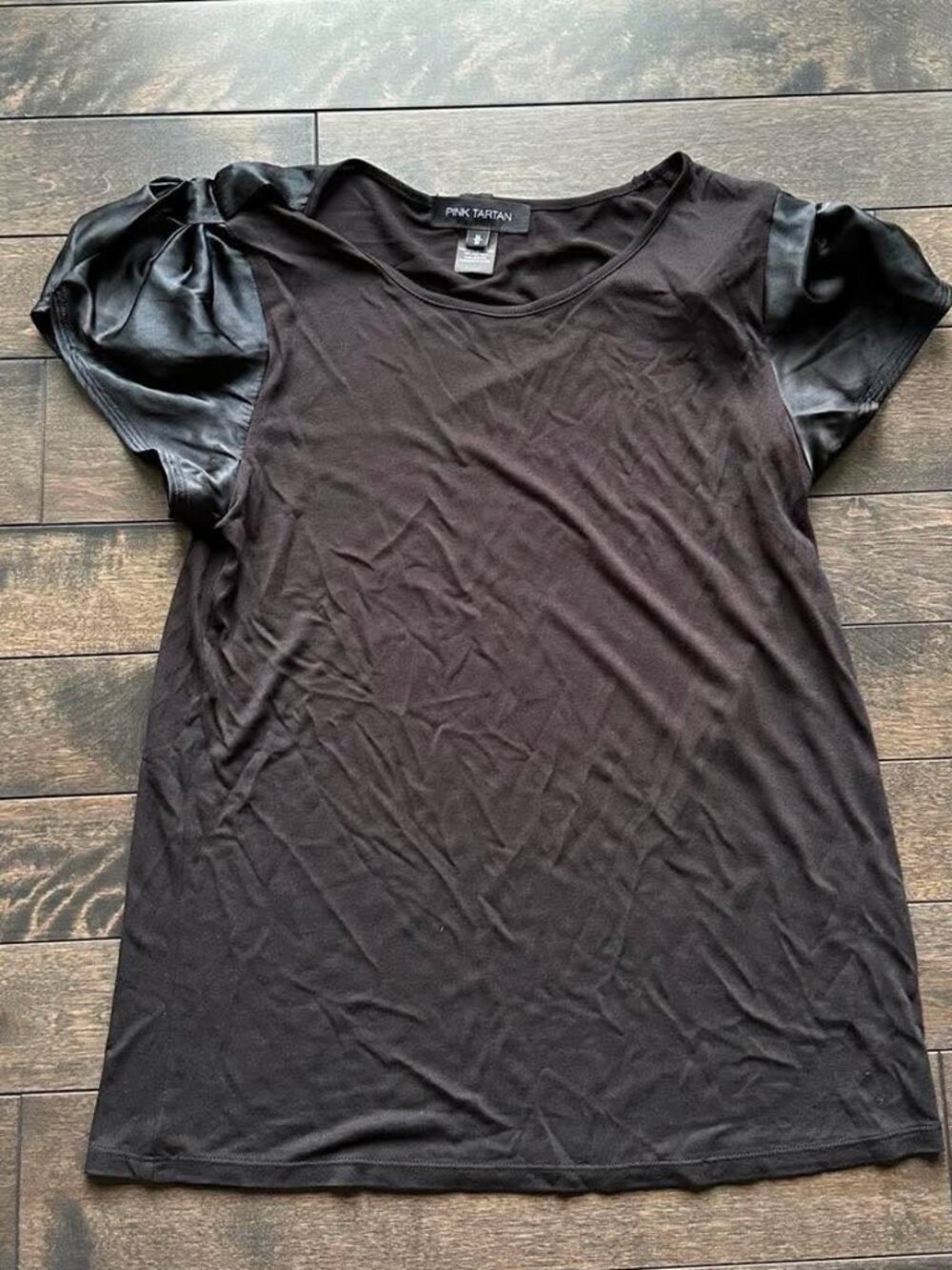 Pink Tartan Puff Sleeve Tee